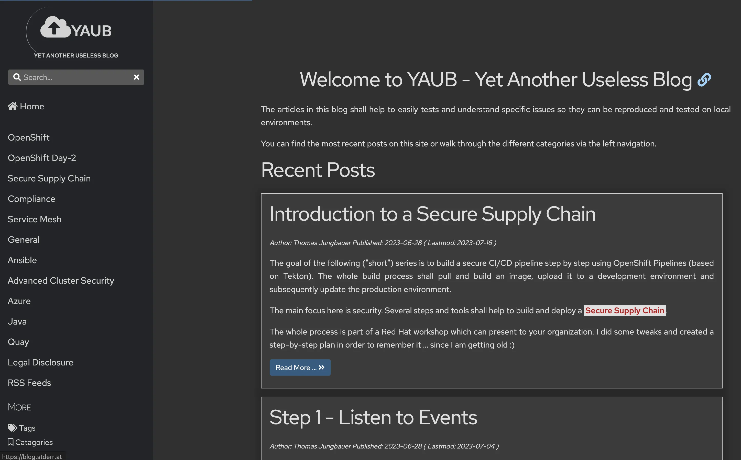 YAUB — Yet Another Useless Blog screenshot 1