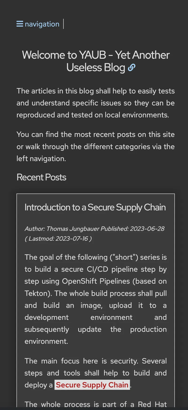 YAUB — Yet Another Useless Blog screenshot 2